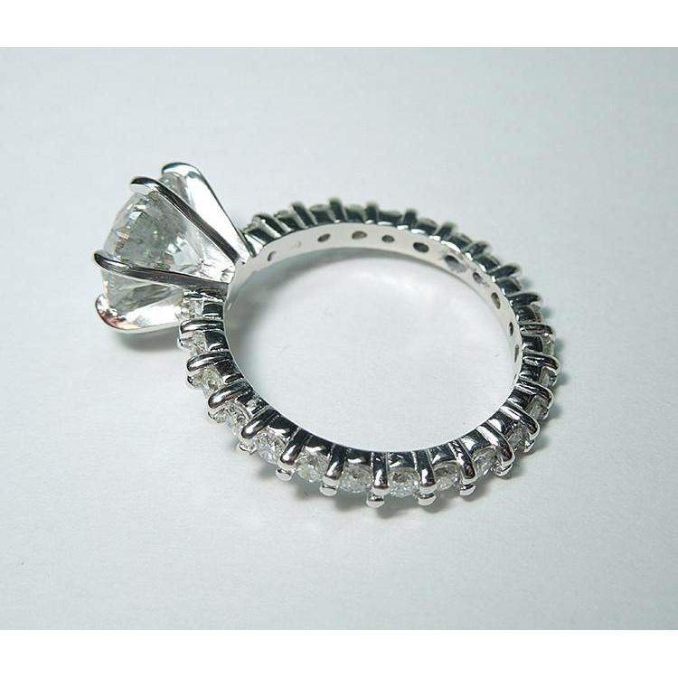 Anello Di Fidanzamento Con Vero Diamanti Accentati 5.25 Carati Oro Bianco 14K