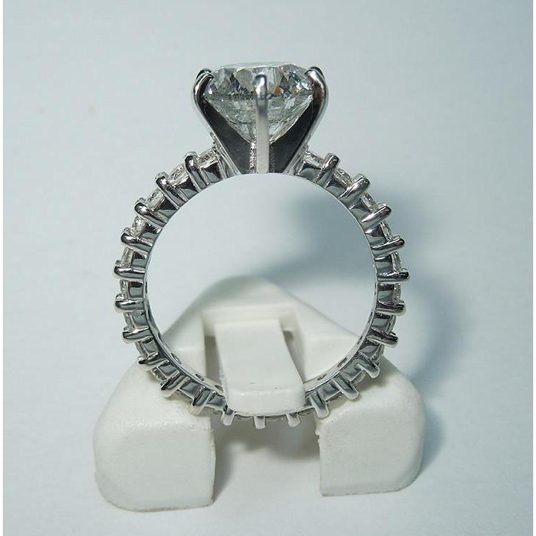 Anello Di Fidanzamento Con Vero Diamanti Accentati 5.25 Carati Oro Bianco 14K