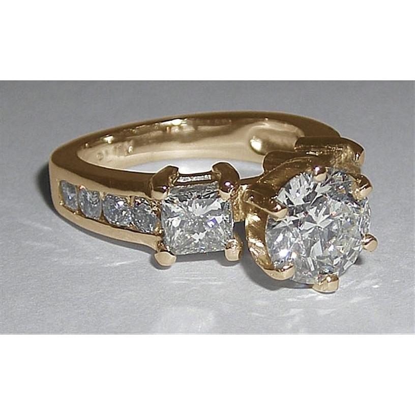 Anello Di Fidanzamento Da Donna Con Vero Diamanti 4.51 Ct. Gioielli In Oro Bianco