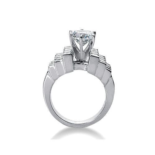 Anello Di Fidanzamento Fantasia Con Vero Diamanti. Oro Bianco 3.50 Carati 14K