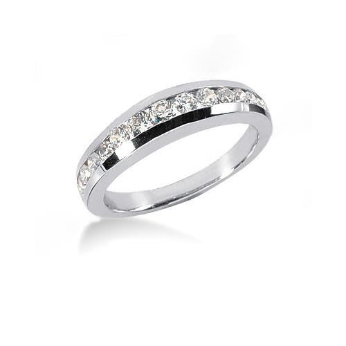 Anello Di Fidanzamento Fantasia Con Vero Diamanti Gruppo Musicale 2.10 Ct. Oro Bianco 14K