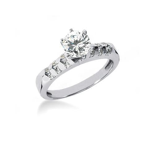 Anello Di Fidanzamento Gruppo Musicale Naturale Diamante Set 2.01 Carati Oro Bianco 14K