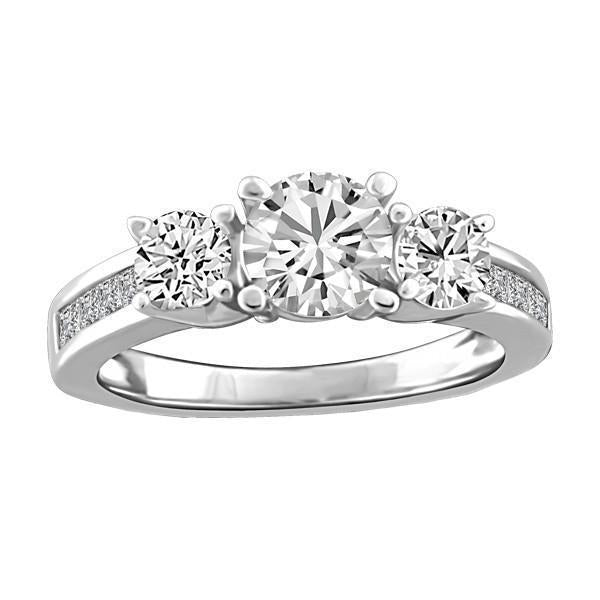 Anello Di Fidanzamento In Oro Bianco 14K Con Naturale Diamante Taglio Rotondo 3,50 Carati
