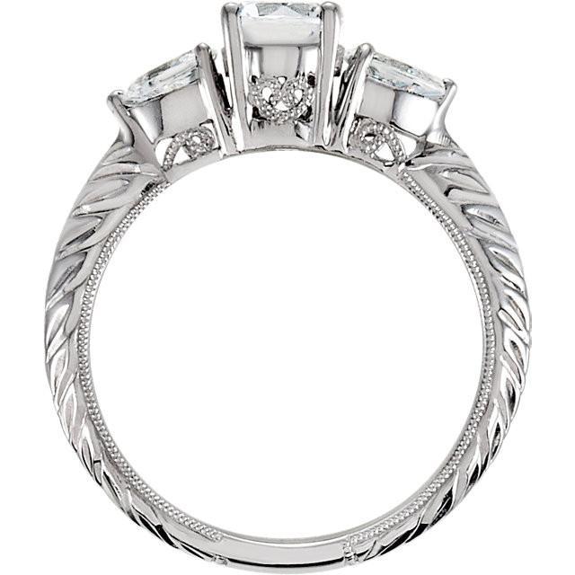 Anello Di Fidanzamento In Oro Bianco 14K Con Tre Genuino Diamanti In Pietra Da 2 Carati