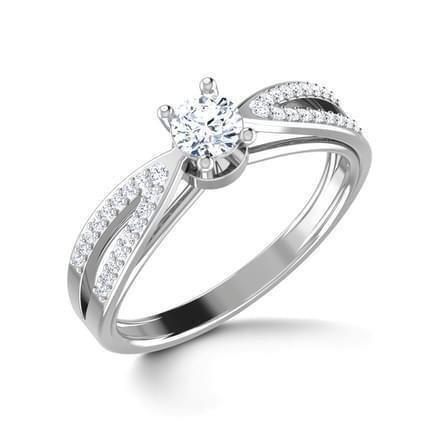 Anello Di Fidanzamento In Oro Bianco 14K Con Vero Diamante Taglio Rotondo Da 2 Carati Nuovo