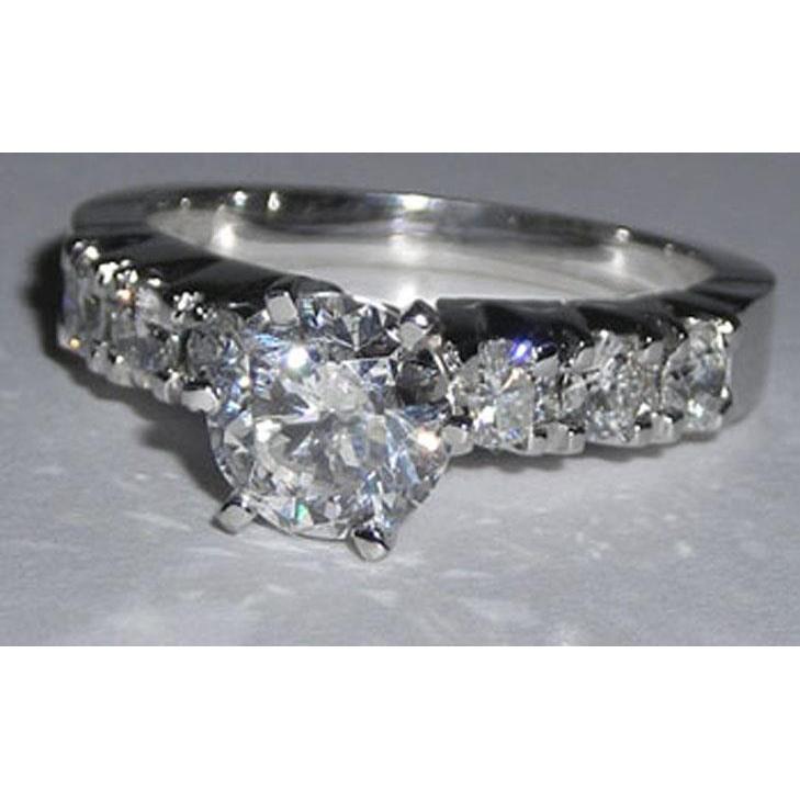 Anello Di Fidanzamento In Oro Bianco Con Naturale Diamante Da 1.60 Ct