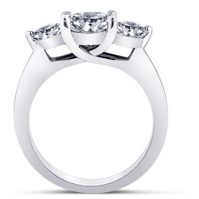 Anello Di Fidanzamento In Oro Con Genuino Diamanti Rotondi Con Tre Pietre Da 2.91 Carati Nuovo