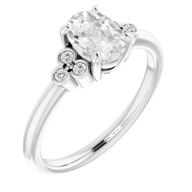 Anello Di Fidanzamento Ovale Vecchio Minatore Genuino Diamante Prong Set Gioielli 5 Carati