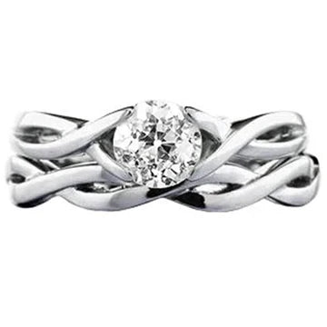 Anello Di Fidanzamento Rotondo Old Miner Vero Diamond 1 Carat Infinity Shank