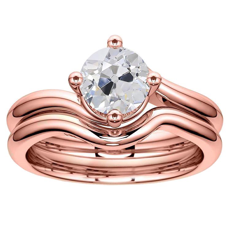 Anello Di Fidanzamento Rotondo Solitario Con Genuino Diamante Vecchio Minatore 2.50 Carati