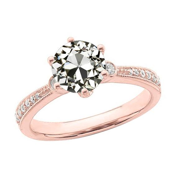 vero round diamante 3.25carati anello vista frontale