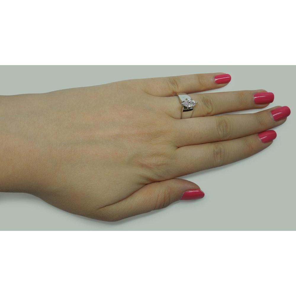 Anello Di Fidanzamento Solitario Con Naturale Diamante Da 2 Carati In Oro Bianco 14K