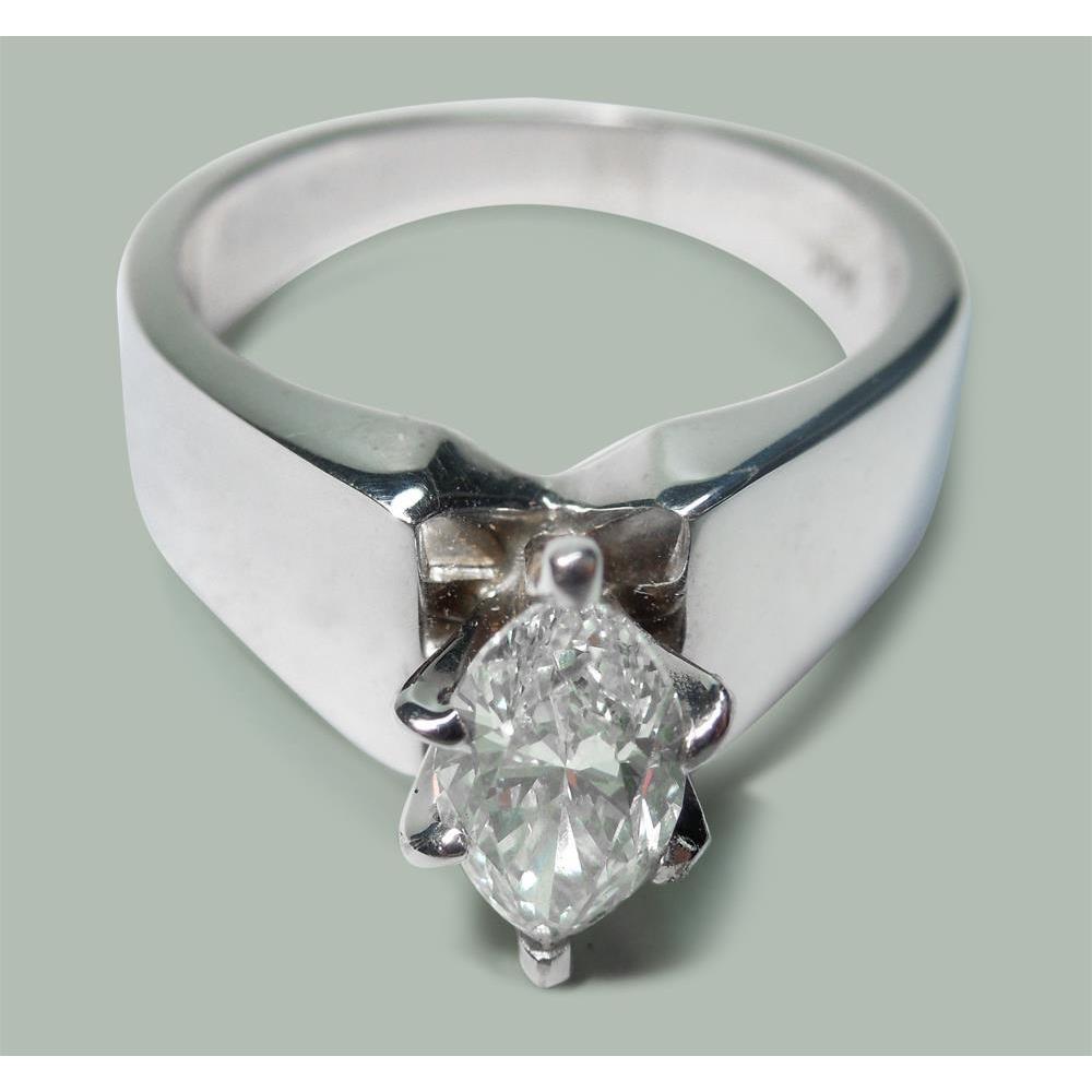 Anello Di Fidanzamento Solitario Con Naturale Diamante Da 2 Carati In Oro Bianco 14K
