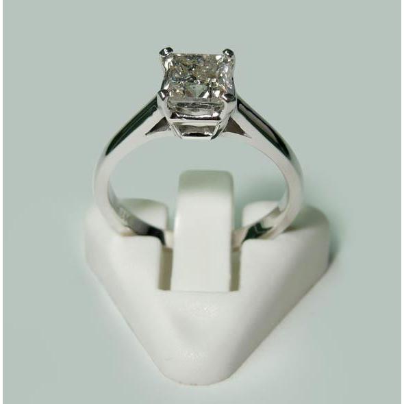 Anello Di Fidanzamento Solitario Con Vero Diamante Principessa Da 1.50 Carati In Oro Bianco