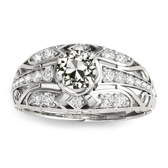 Anello Di Fidanzamento Taglio Miniera Con Vero Diamanti, Gioielli Da Donna, 4 Carati