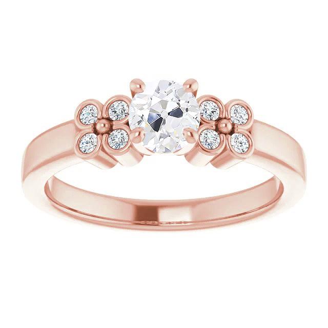 Anello Di Fidanzamento Vecchio Minatore Genuino Diamante Stile Floreale 3,50 Carati Set Di Griffe