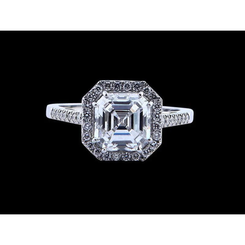 Anello Di Genuino Diamanti Asscher