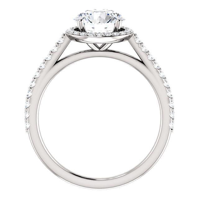 Anello Halo Con Genuino Diamanti Rotondi Da 1.85 Carati In Oro Bianco 14K