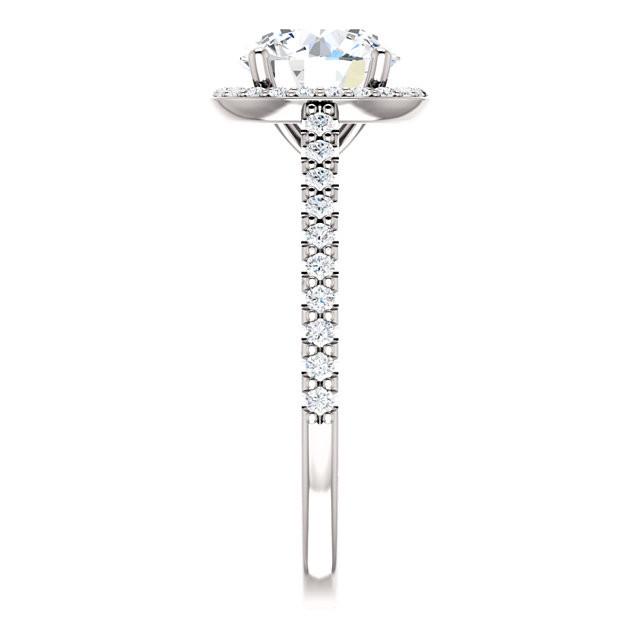 Anello Halo Con Genuino Diamanti Rotondi Da 1.85 Carati In Oro Bianco 14K