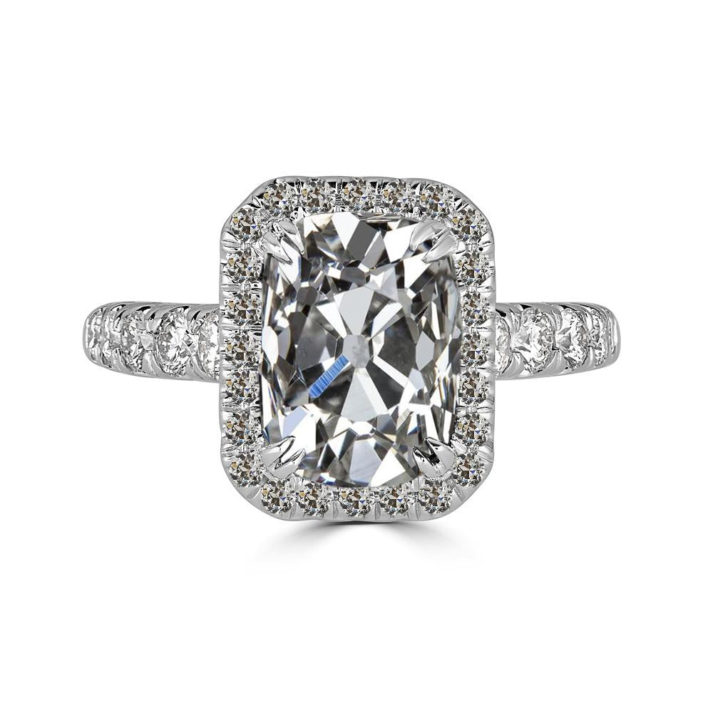 Anello Halo Il Giro & Oval Vecchio Minatore Naturale Diamante Oro 7.50 Carati