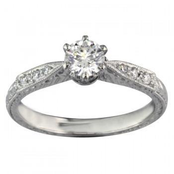vero round diamante 2.25carati anello vista frontale