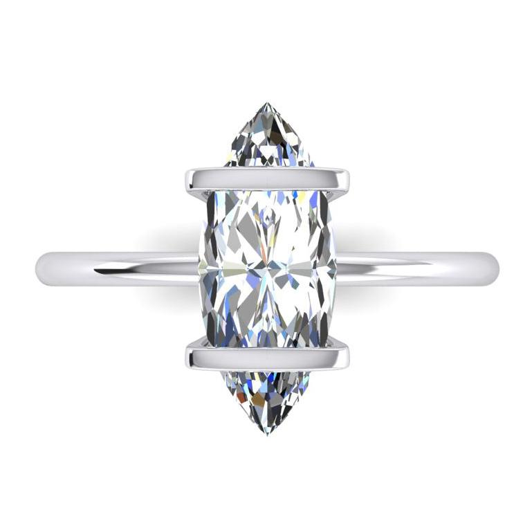 Anello Marquise a due punte in stile unico