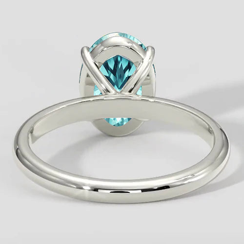 Anello Paraiba neon a taglio ovale da 2,75 ct