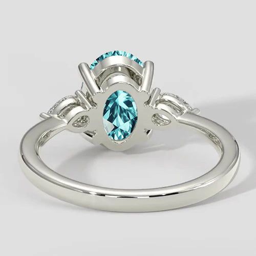 Anello Paraiba ovale con tre pietre