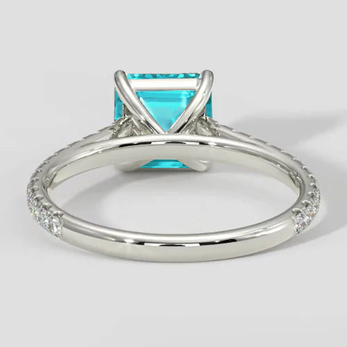 Anello Paraiba taglio Asscher da 2 carati