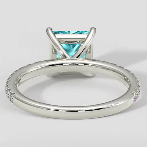 Anello Paraiba taglio cuscino da 2,75 carati