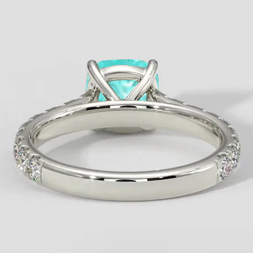 Anello Paraiba taglio rotondo da 1,75 carati