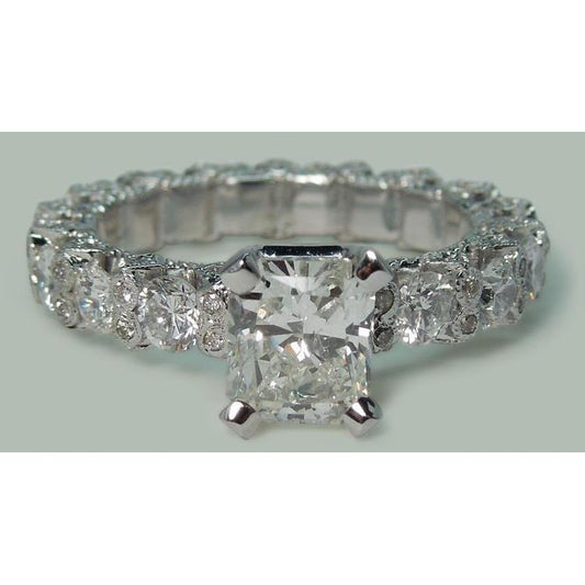 Anello Per Anniversario Di Matrimonio Con Naturale Diamanti Rotondi E Radianti Da 3.75 Ct