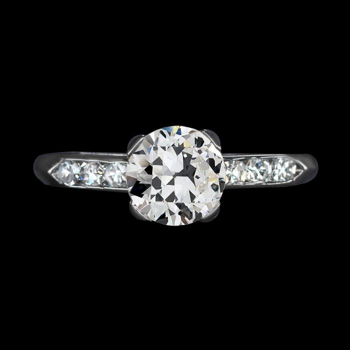 Anello Per Anniversario In Oro Rotondo Con Naturale Diamanti A Taglio Vecchio Miniera, 3 Carati, Gioielli