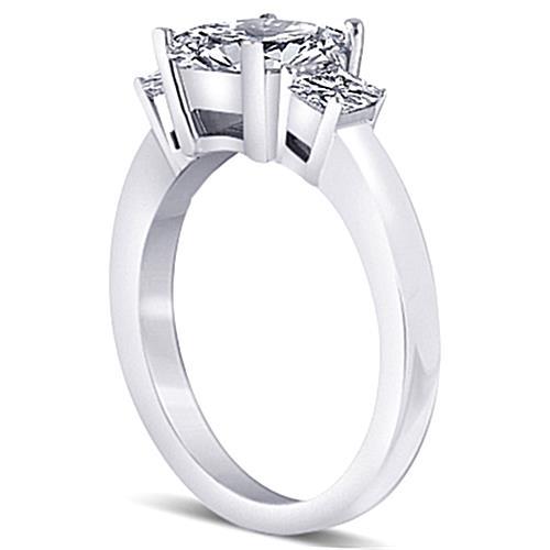 Anello Per L'Anniversario Con Genuino Diamanti Principessa Con Tre Pietre Da 2.80 Carati Nuovo