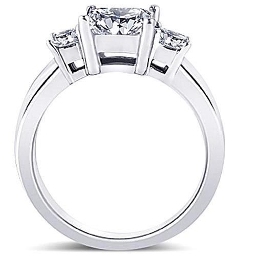 Anello Per L'Anniversario Con Genuino Diamanti Principessa Con Tre Pietre Da 2.80 Carati Nuovo