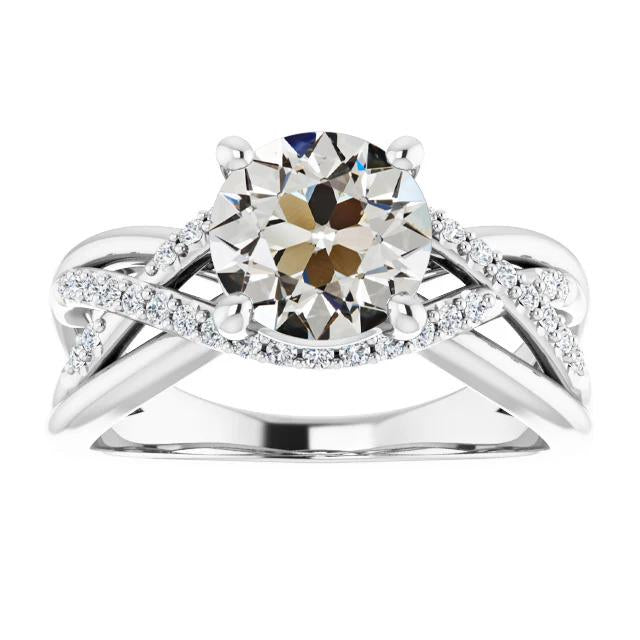 Anello Rotondo Con Naturale Diamanti Da Minatore Vecchio Stile Infinito Intrecciato 3.90 Carati