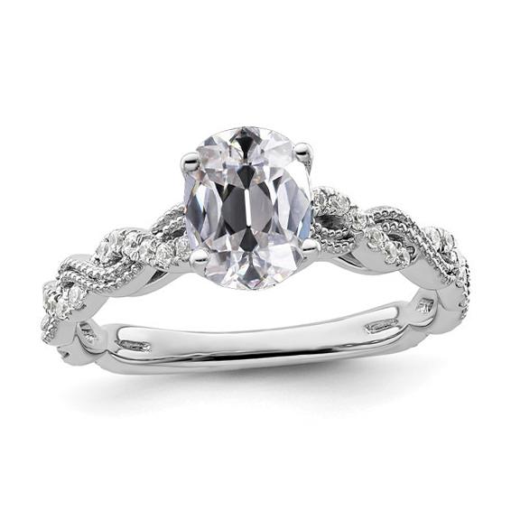 Anello Rotondo E Ovale Con Vero Diamanti A Taglio Antico In Miniera, Con Pavé Infinito, 4,50 Carati