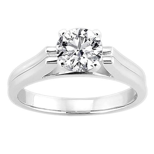 Anello Solitario Con Genuino Diamante Da 2.50 Carati In Oro Bianco Nuovo