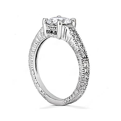 Anello Solitario Con Genuino Diamanti Da 1.51 Carati Con Accenti In Oro Bianco