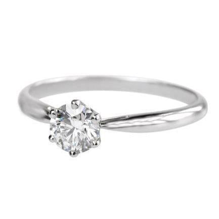 Anello Solitario Con Naturale Diamante Scintillante Da 1 Carato In Oro Bianco 14K