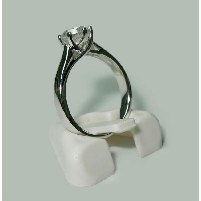 Anello Solitario Con Vero Diamante Da 1.30 Carati In Oro Bianco 14K