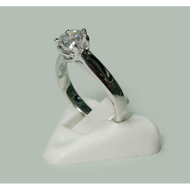 Anello Solitario Con Vero Diamante Da 1.30 Carati In Oro Bianco 14K