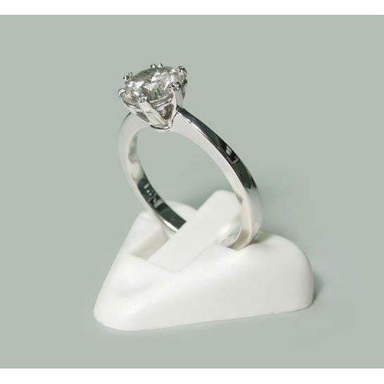 Anello Solitario Con Vero Diamante Da 1.50 Carati. Rotondo In Oro Bianco 14K. Gioielli