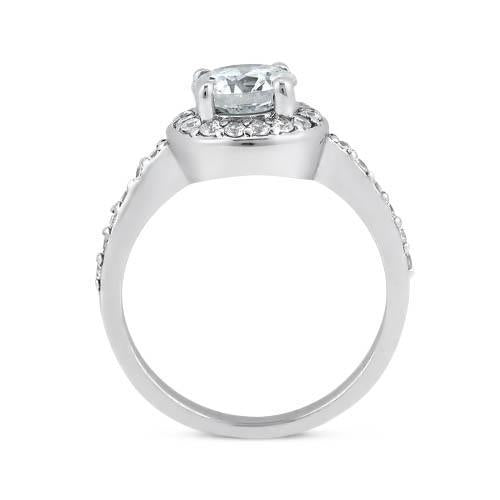 Anello Solitario Da 2.30 Ct Con Accenti Halo Con Genuino Diamanti Rotondi