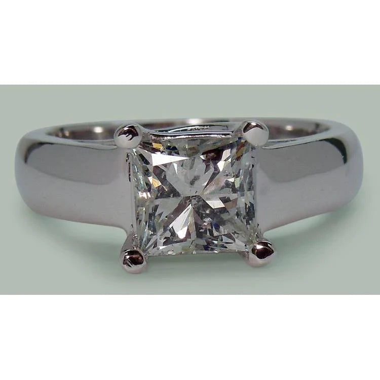 Anello Solitario Genuino Diamante Principessa