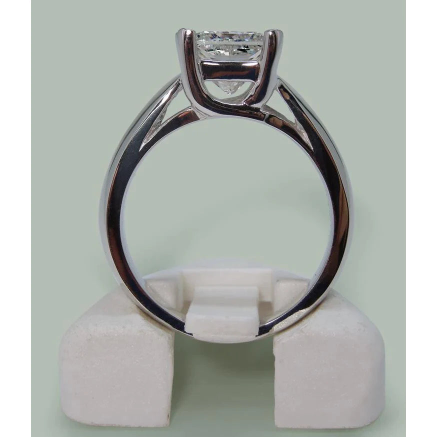 Anello Solitario Genuino Diamante Principessa