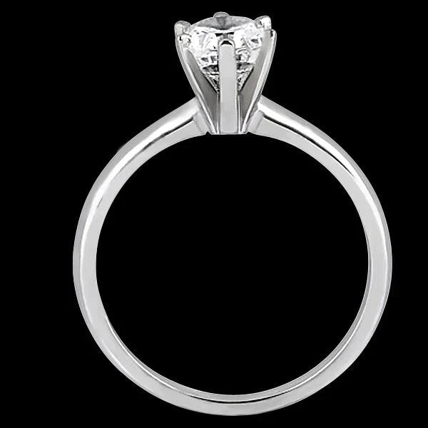 Anello Solitario Naturale Diamante Ovale