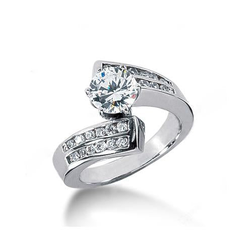 Anello Solitario Split Shaft Accents Genuino Diamante 1,50 Carati