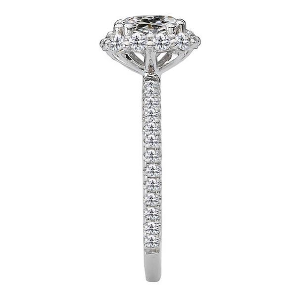 Anello Di Fidanzamento Con Anello Di Fidanzamento Con Genuino Diamante Rotondo Vecchio Miniera Taglio Oro Bianco 5,50 Carati