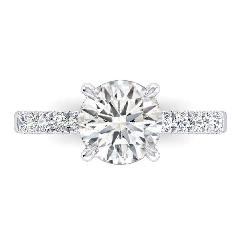 Anello_Di_Fidanzamento_Diamante_2.50 Carati_Naturale_Diamanti_Rotondi_Oro Bianco_14K